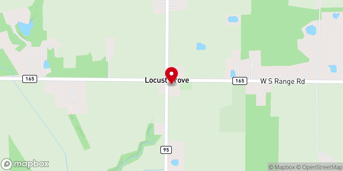 Map showing location of Locust Grove Baptist Church