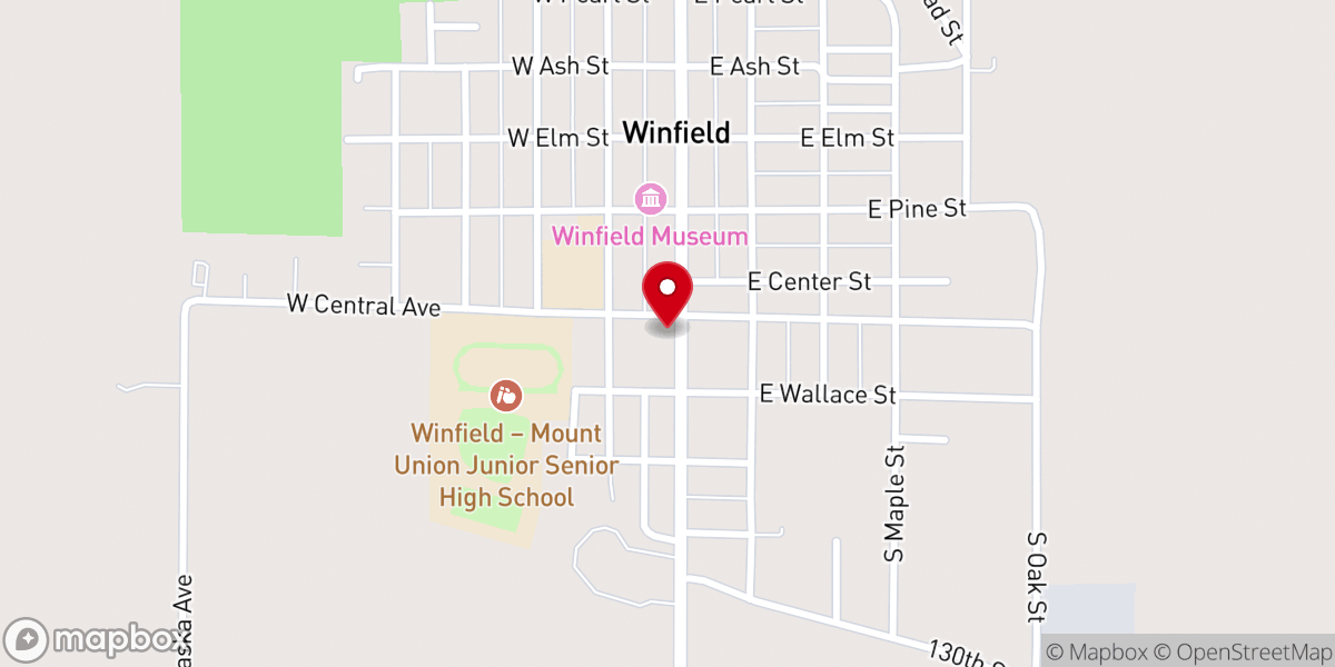 Map showing location of First Presbyterian Church
