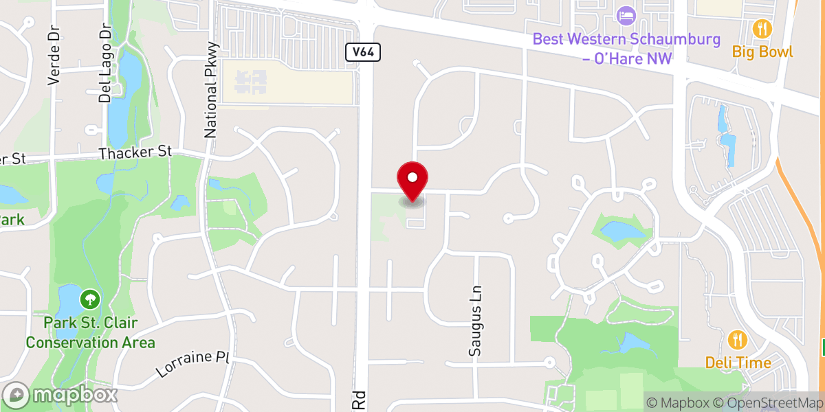 Map showing location of Iglesia del Pacto de Schaumburg