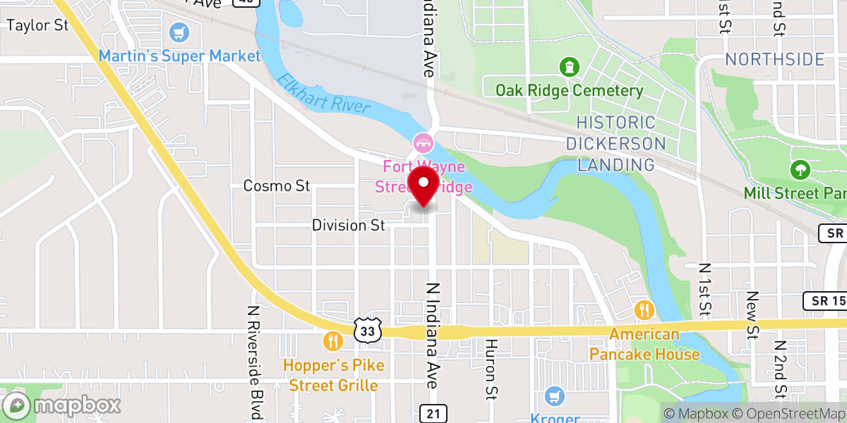 Map showing location of Living Hope Christian Fellowship