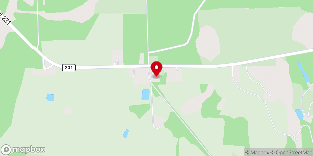 Map showing location of Rock Baptist Church