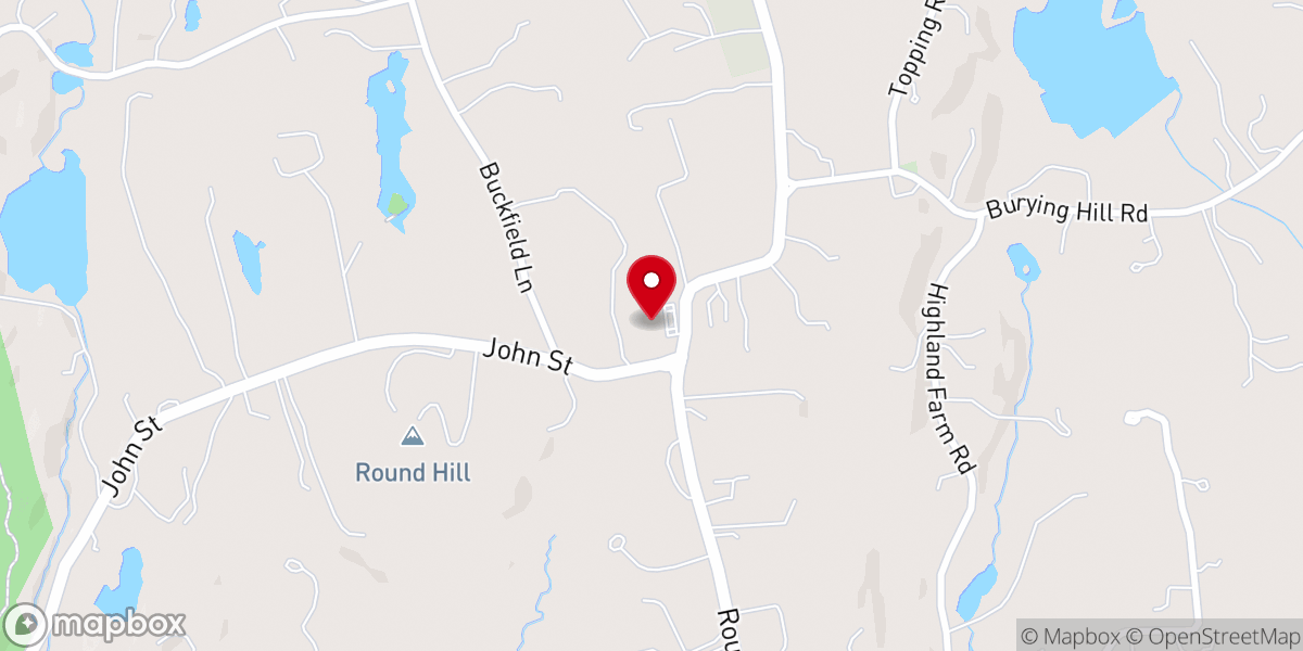 Map showing location of Round Hill Community Church