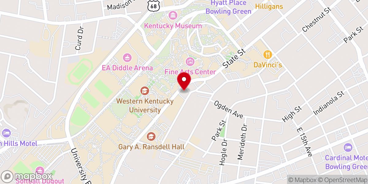 Map showing location of Baptist Campus Ministry (BCM)
