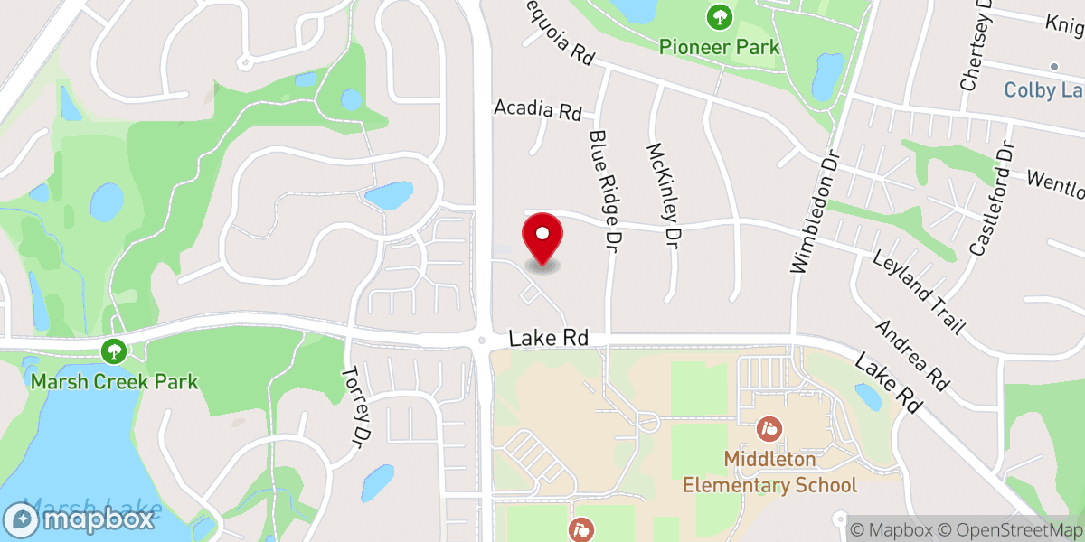 Map showing location of Woodbury Bible Chapel