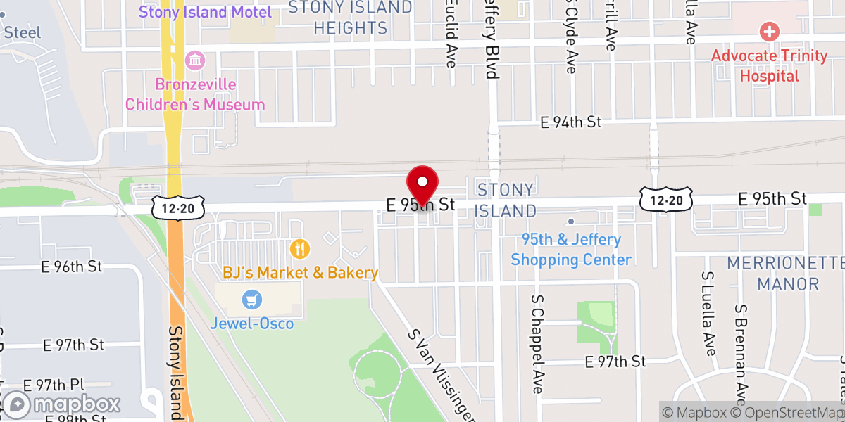 Map showing location of Greater Saint Stephen Baptist Church