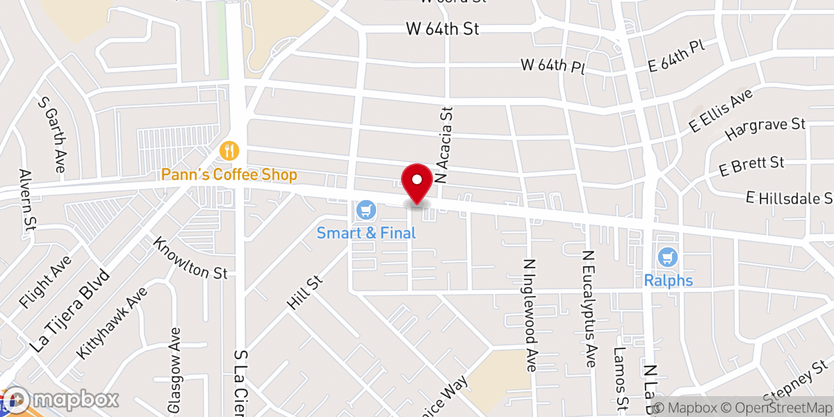Map showing location of True Vine Baptist Church
