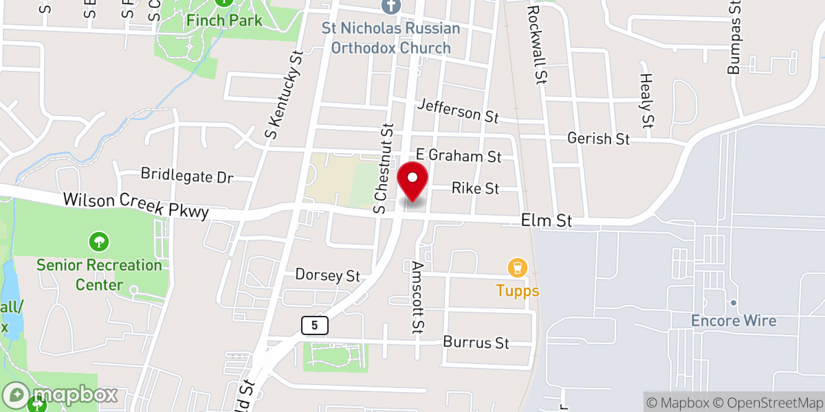 Map showing location of saint mark missionary baptist church mckinney texas