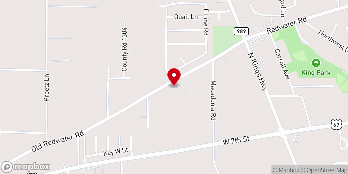 Map showing location of Piney Grove Church