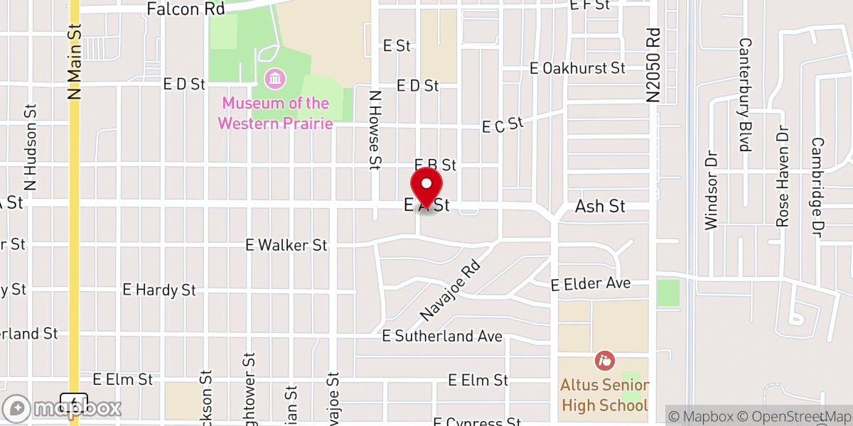Map showing location of Emmanuel Baptist Church Of Altus
