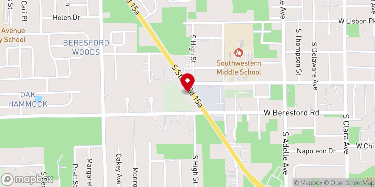 Map showing location of Praise Chapel Church