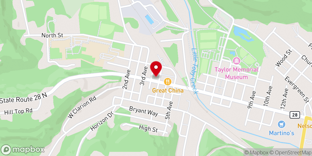 Map showing location of Moorhead United Methodist Church