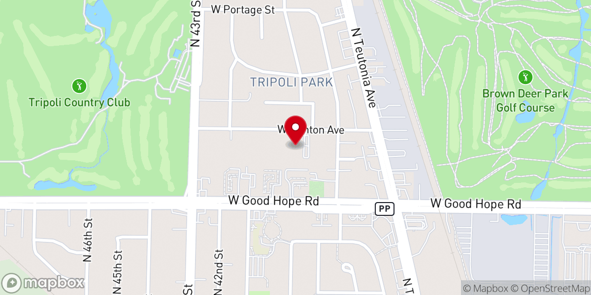 Map showing location of Loving Shepherd Evangelical Lutheran Church