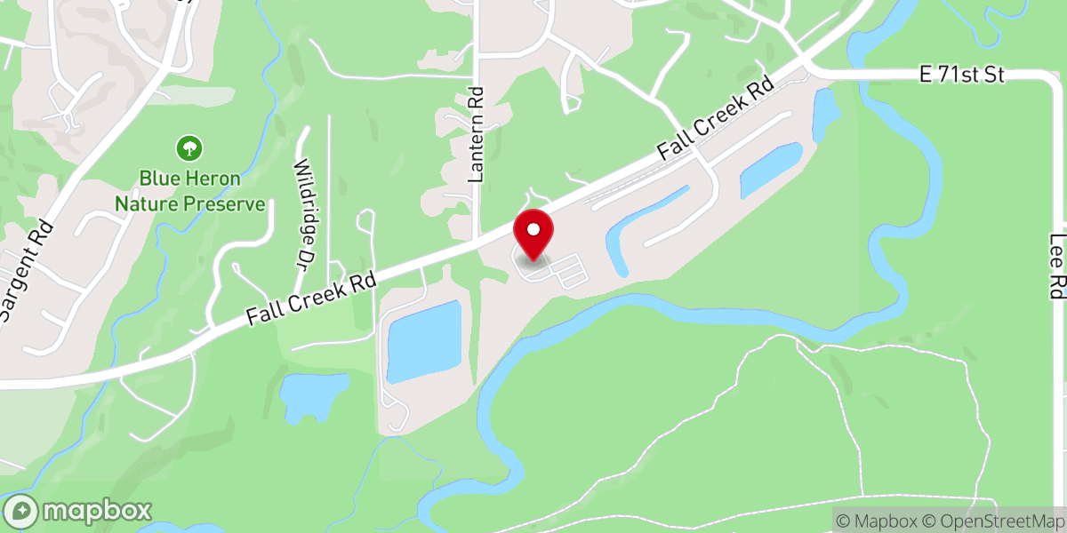 Map showing location of Fall Creek Church