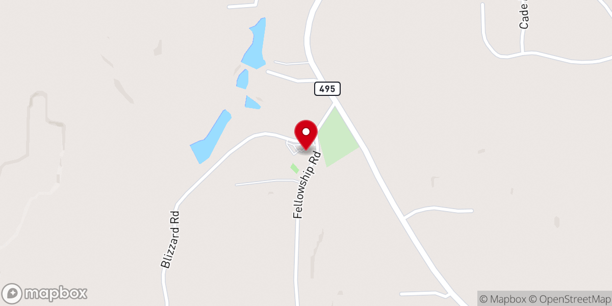 Map showing location of Fellowship Baptist Church