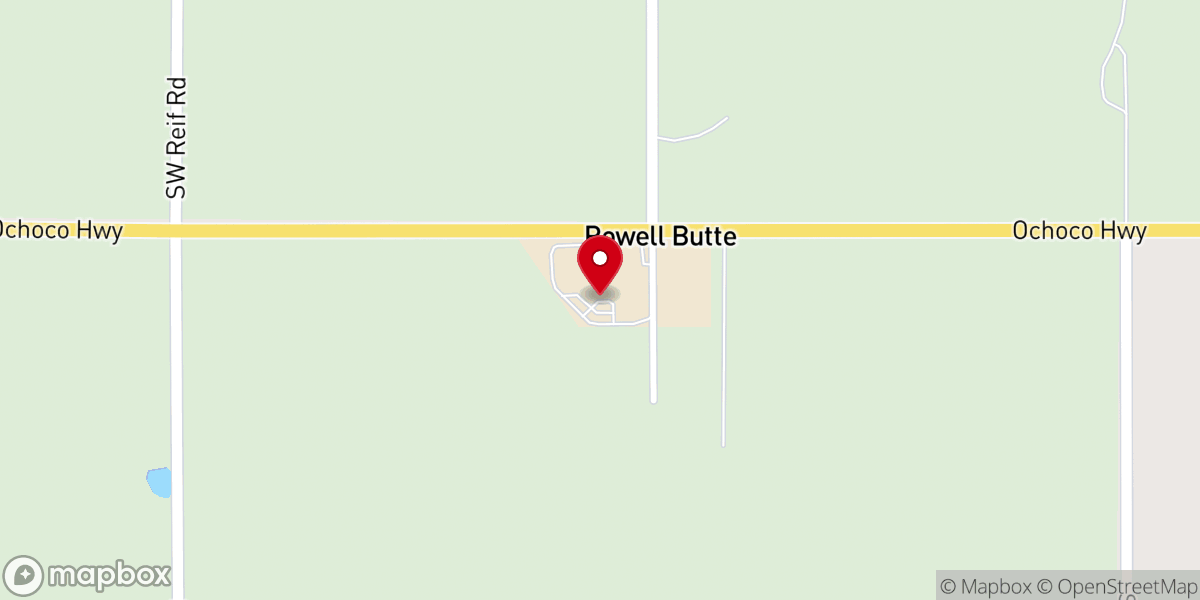Map showing location of Powell Butte