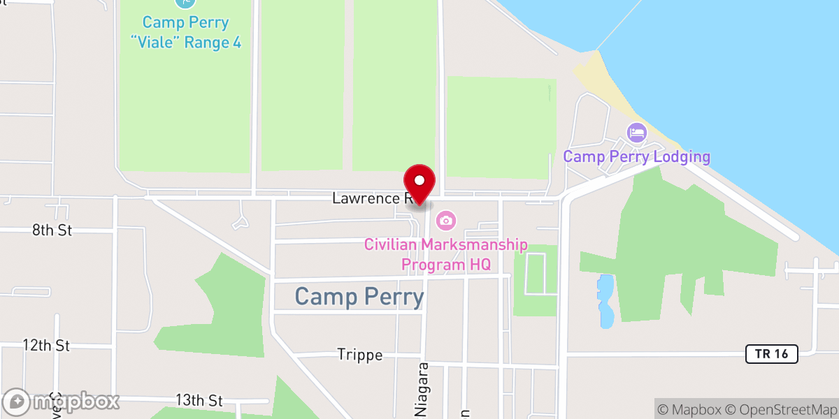 Map showing location of Camp Perry Chapel