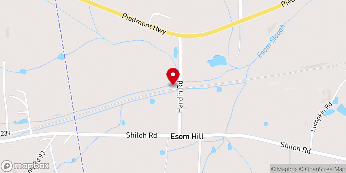 Map showing location of Esom Hill Trailhead