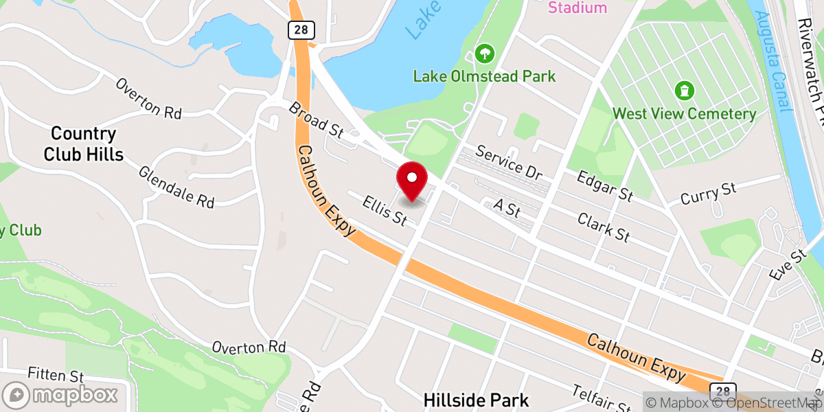 Map showing location of Lake Park Church
