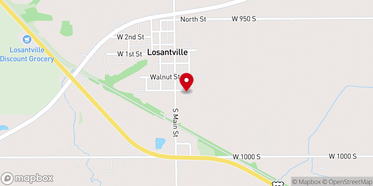 Map showing location of Losantville Separate Baptist Church