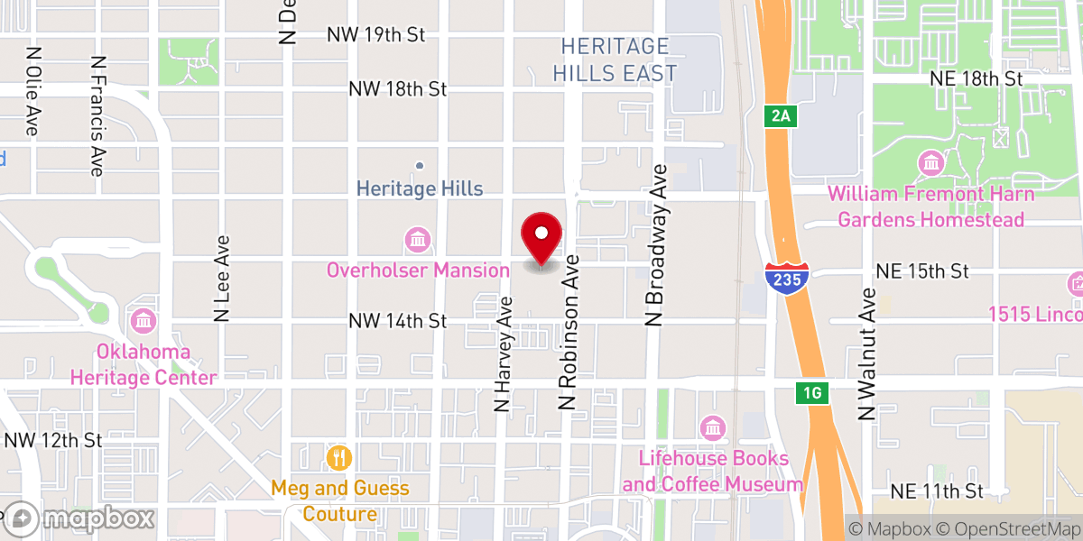 Map showing location of St. Luke's Methodist Church