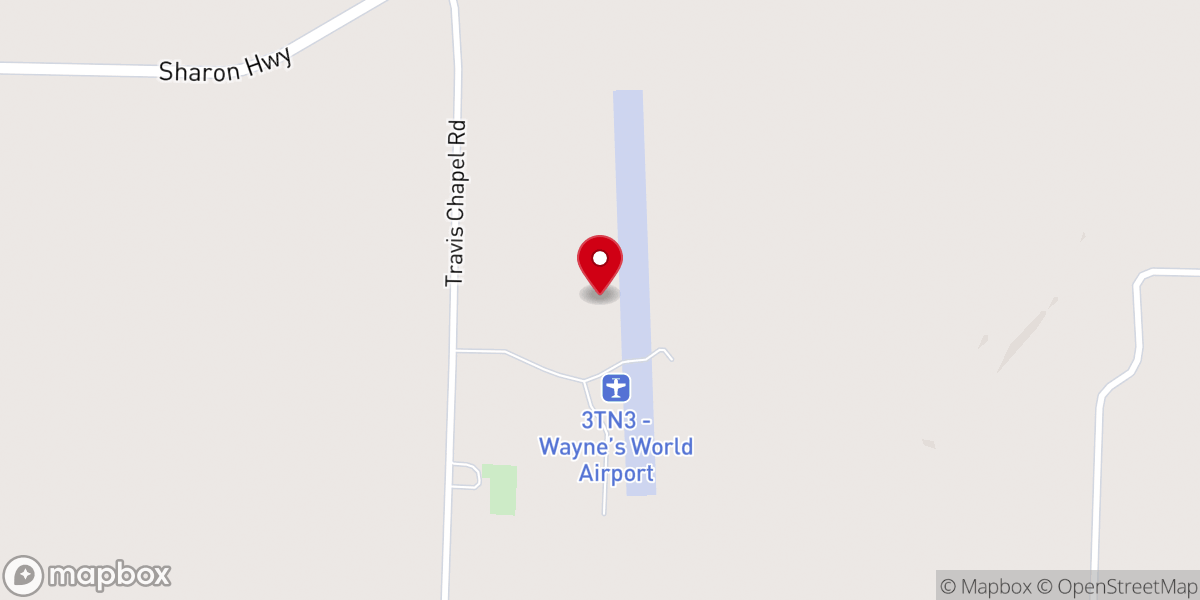Map showing location of Wayne's World Airport 3TN3