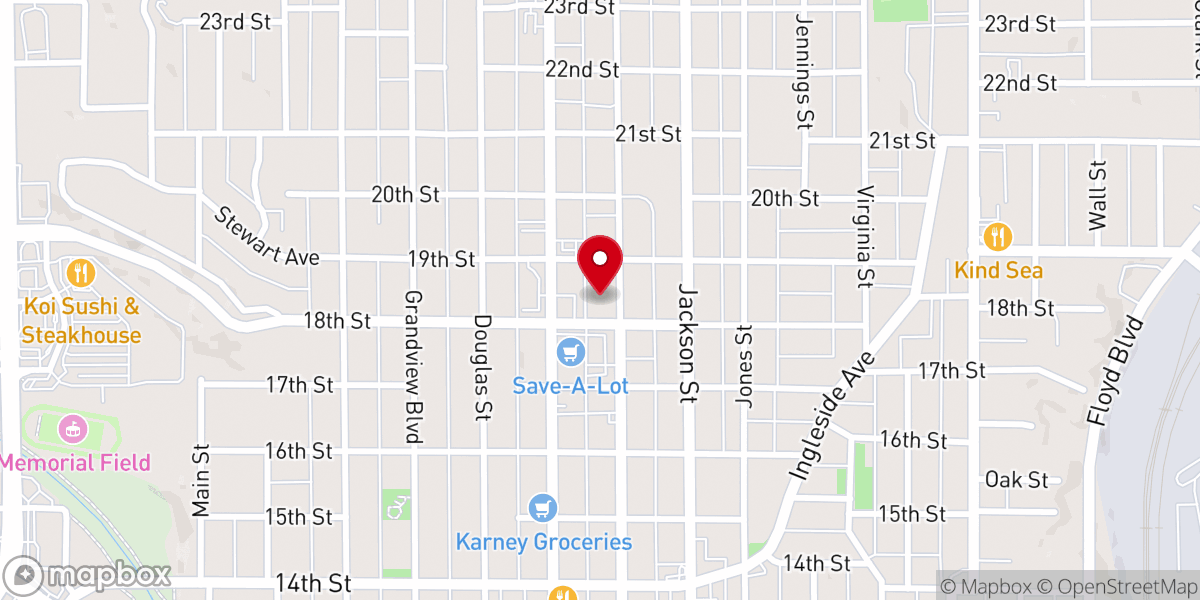 Map showing location of Sioux Land Teens Encounter Christ