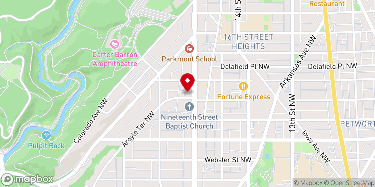 Map showing location of Washington Seventh Day Baptist Church