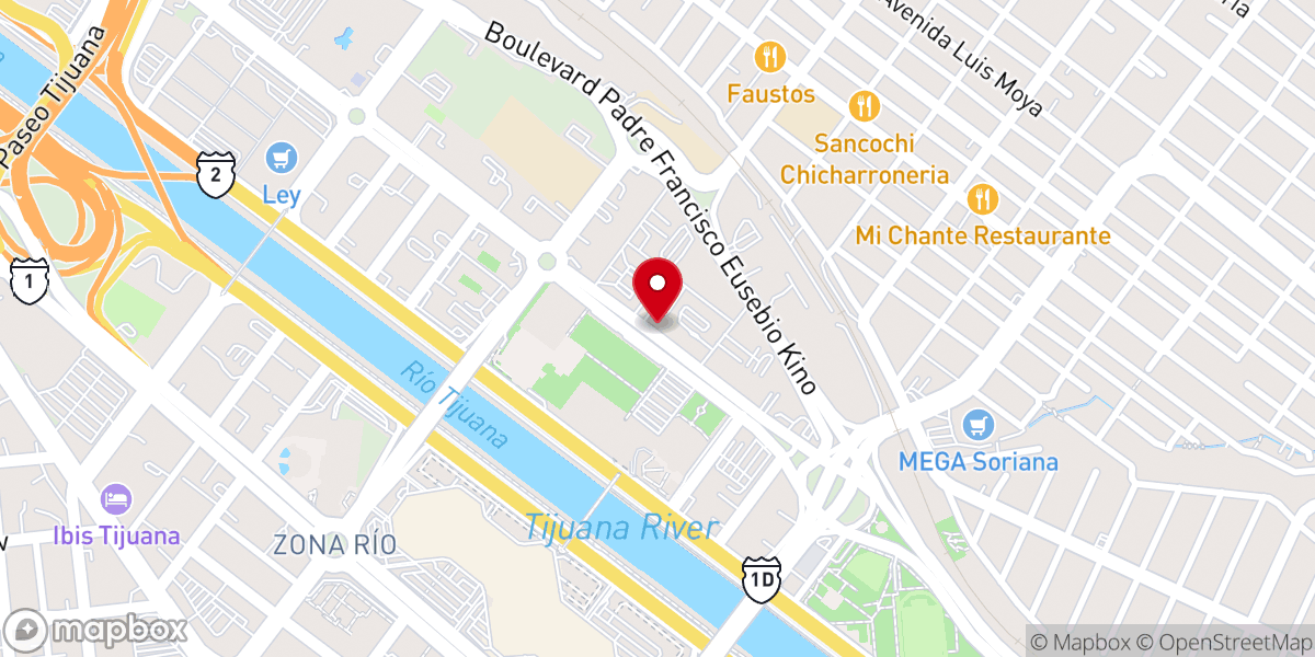 Map showing location of Catedral Metropolitana de Tijuana