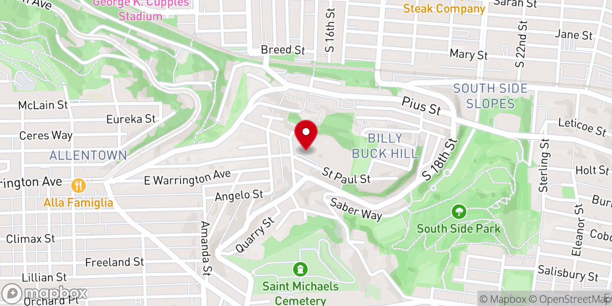 Map showing location of St. Paul's Passionist Retreat Center