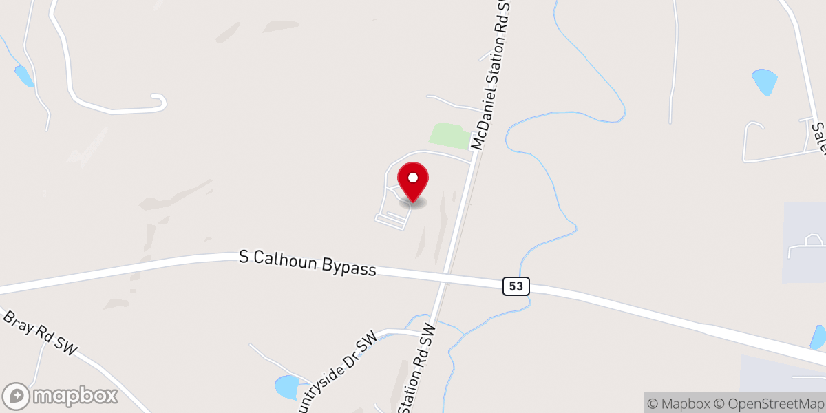 Map showing location of Salem Baptist Church