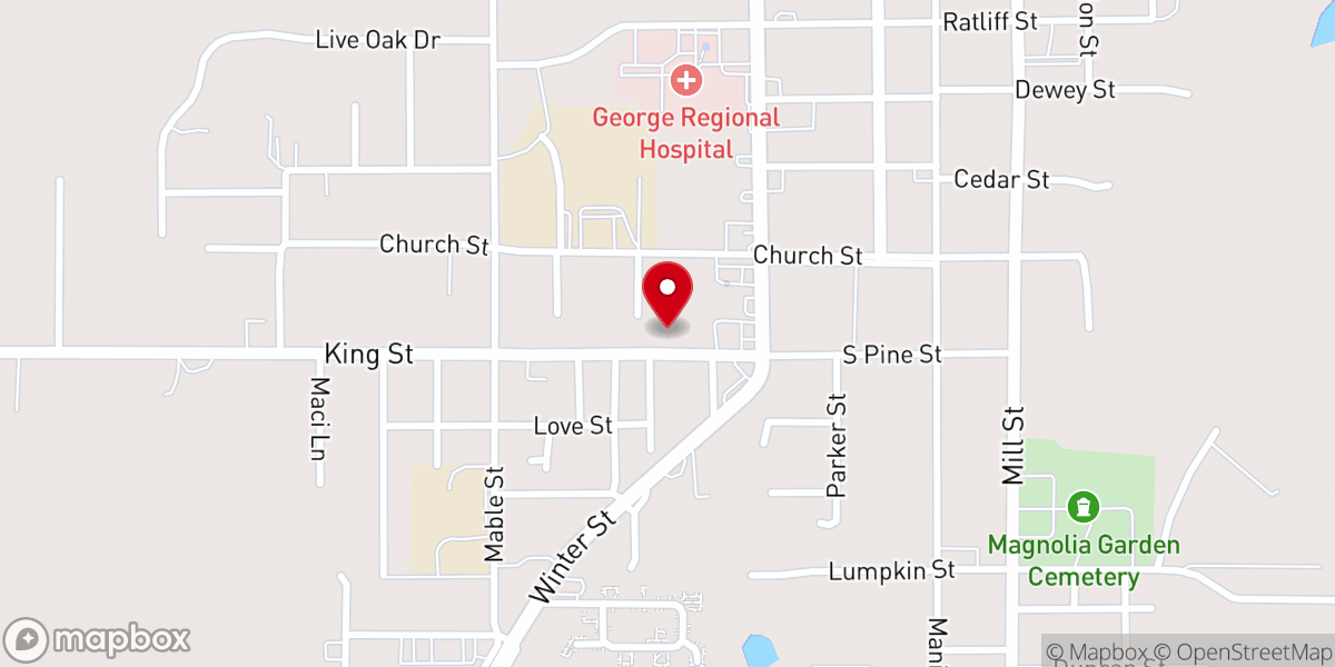 Map showing location of Lily Grove Baptist Church