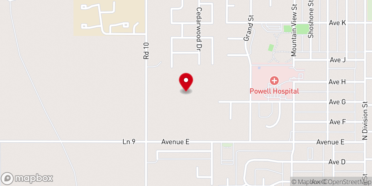 Map showing location of United Church of Powell