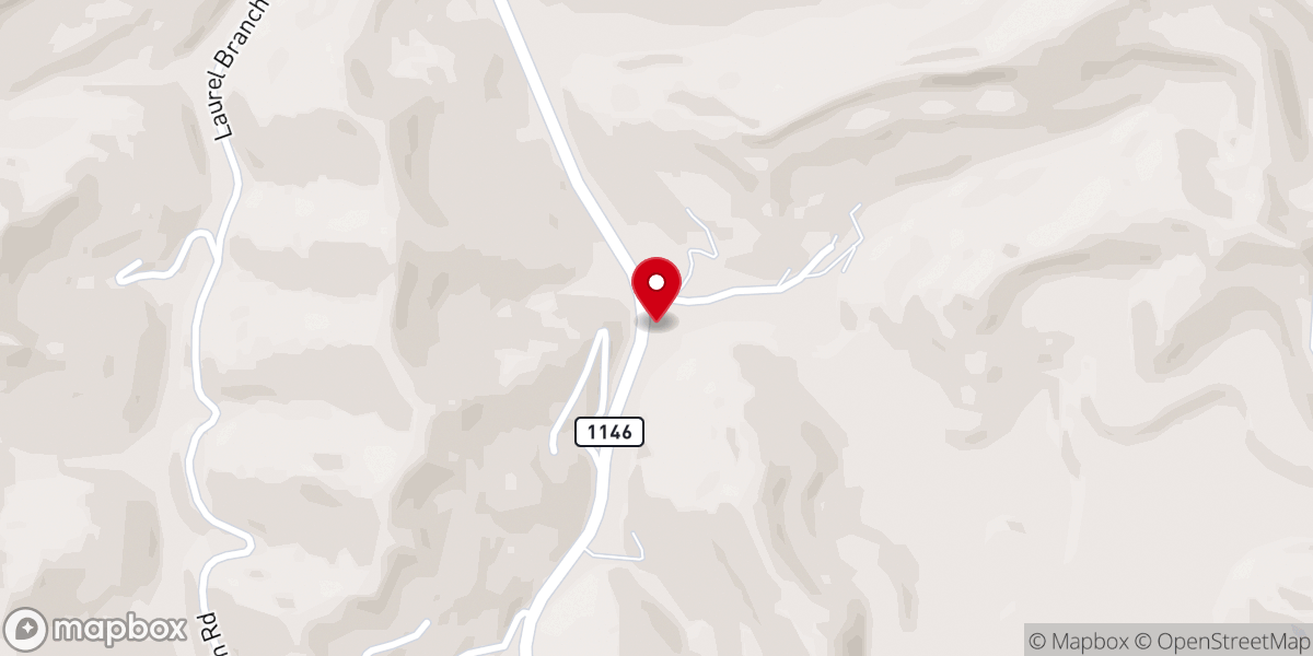 Map showing location of Upper Lost Creek Baptist Church