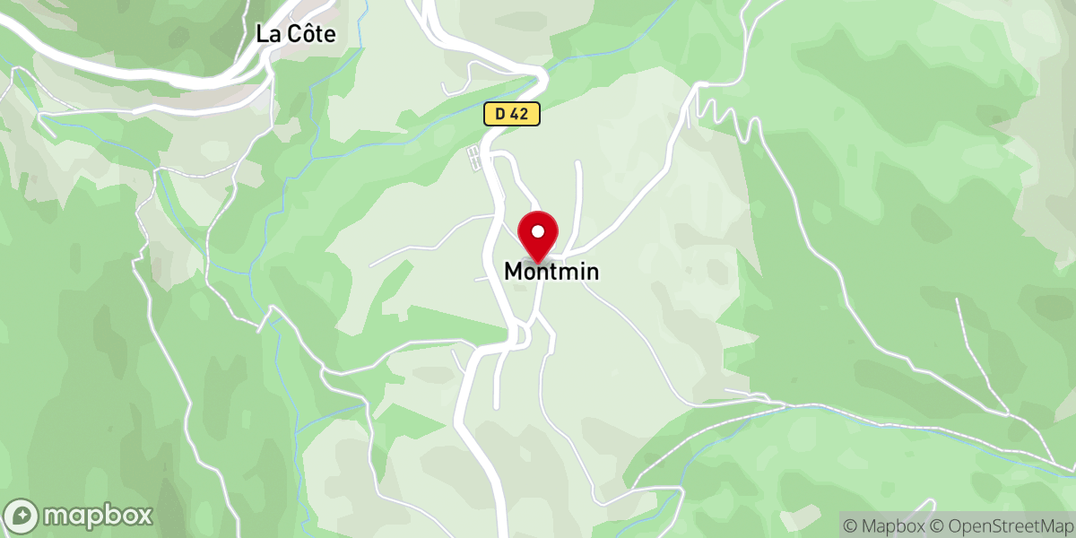 Map showing location of Église catholique à Montmin