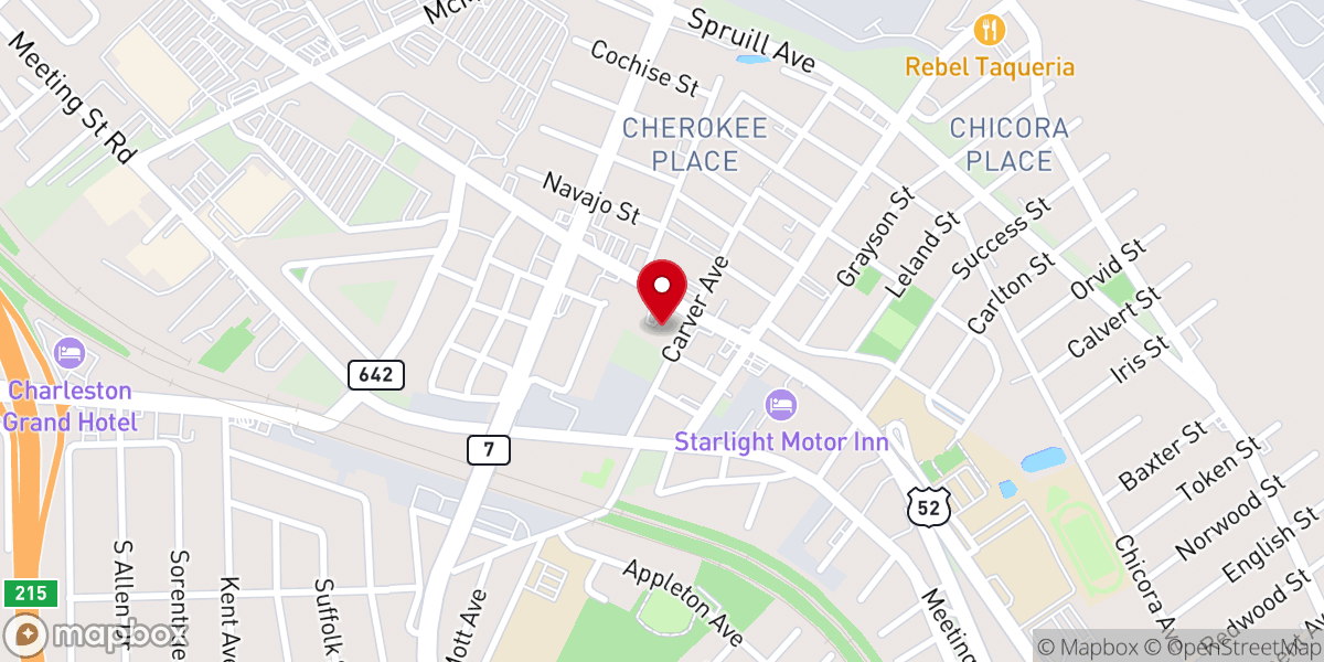Map showing location of Advent Lutheran Chruch