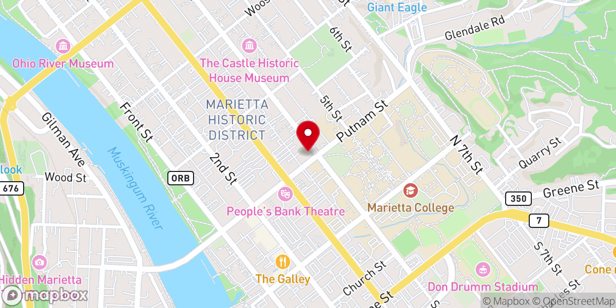 Map showing location of First Baptist Church