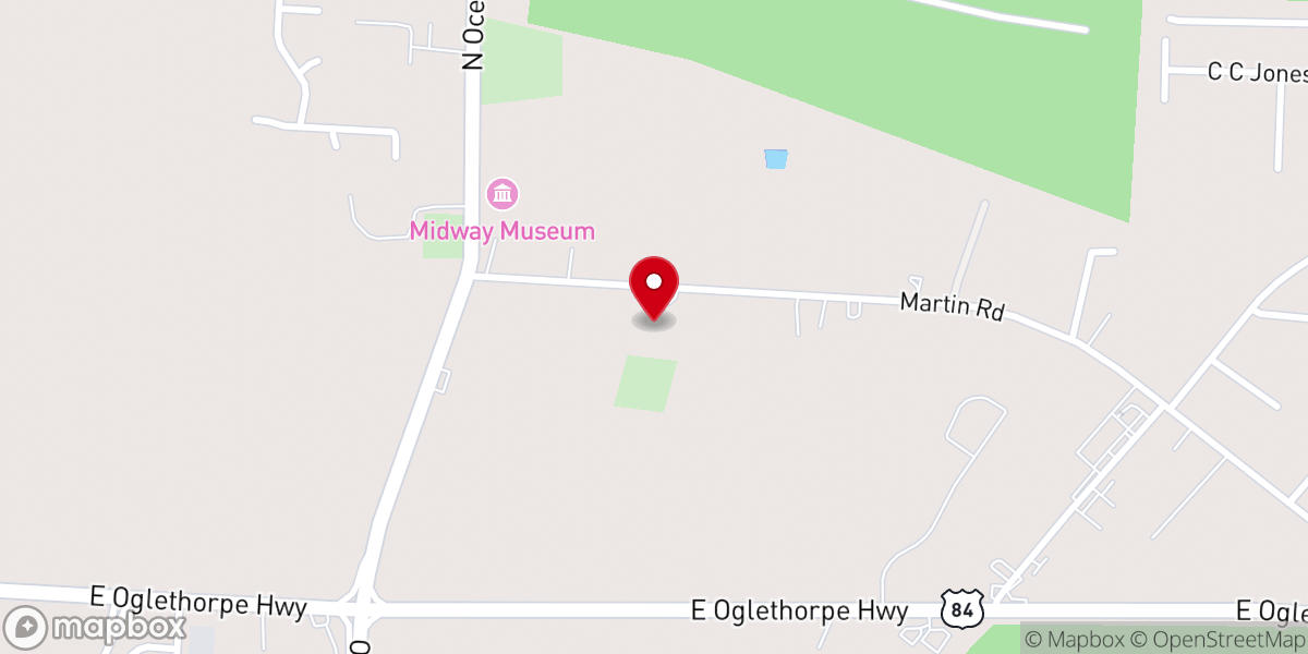Map showing location of Midway Methodist Church