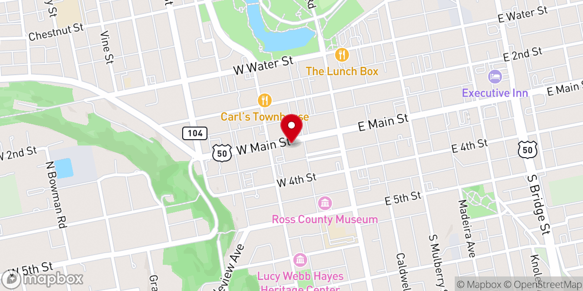 Map showing location of Calvary Lutheran Church