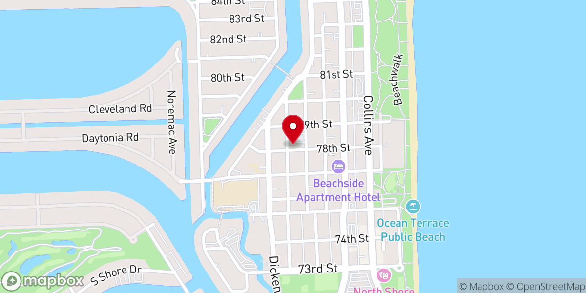 Map showing location of Miami Beach First Spanish Seventh-day Adventist Church