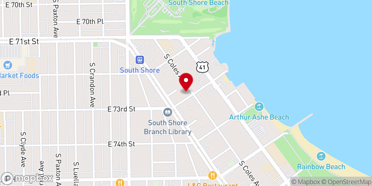 Map showing location of Saint Luke's Missionary Baptist Church