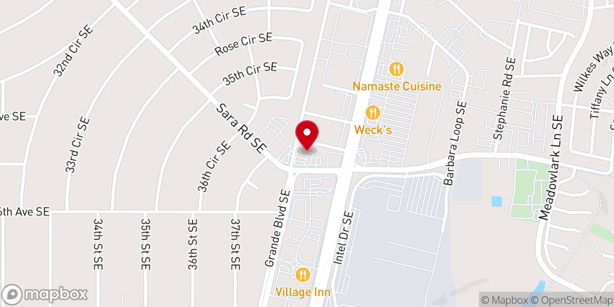 Map showing location of St. Thomas Aquinas Parish Offices
