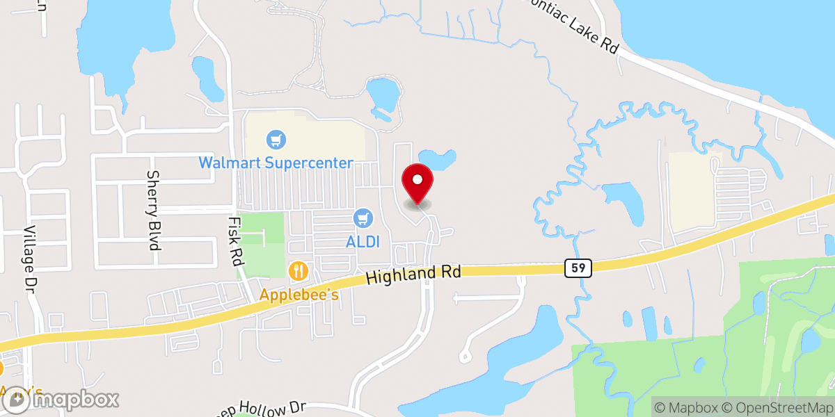 Map showing location of Woodside Bible Church - White Lake Campus