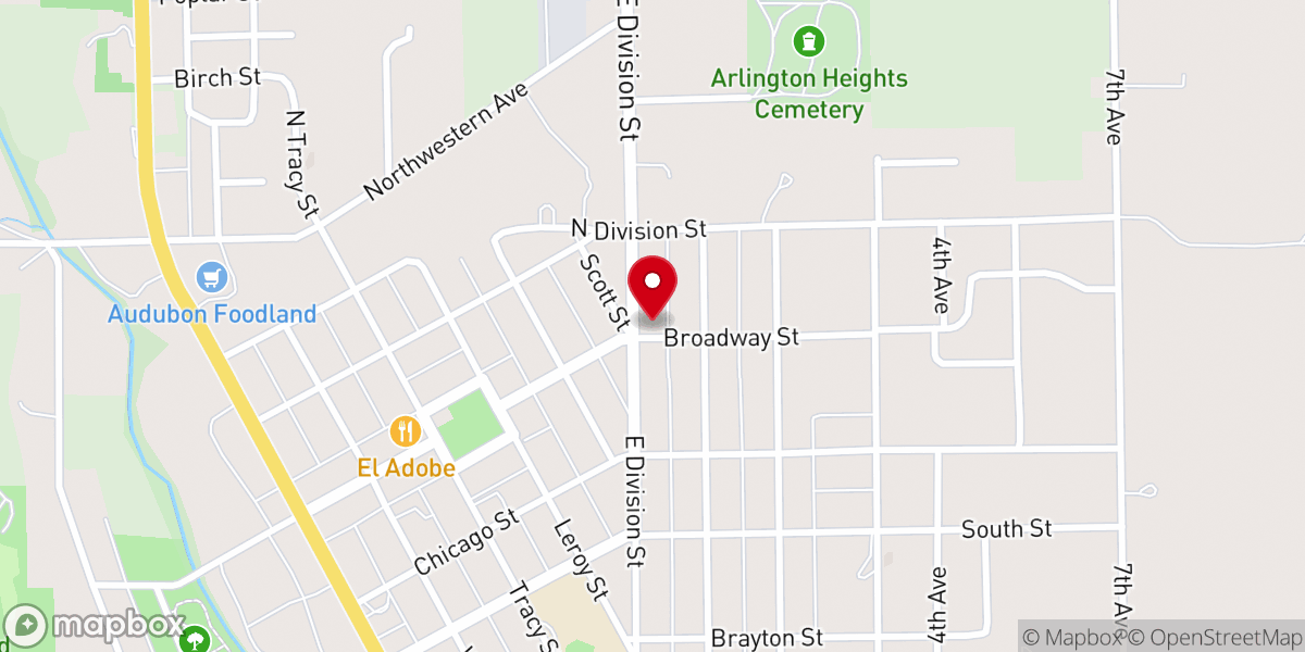 Map showing location of Saint Patrick's Catholic Church