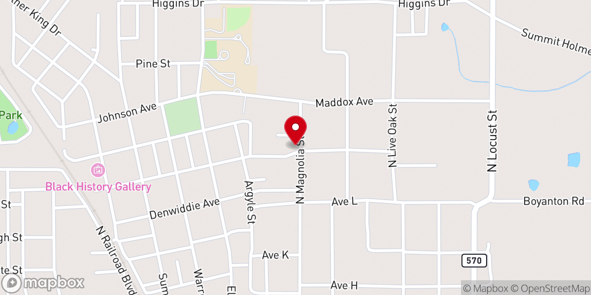 Map showing location of Union Baptist Church
