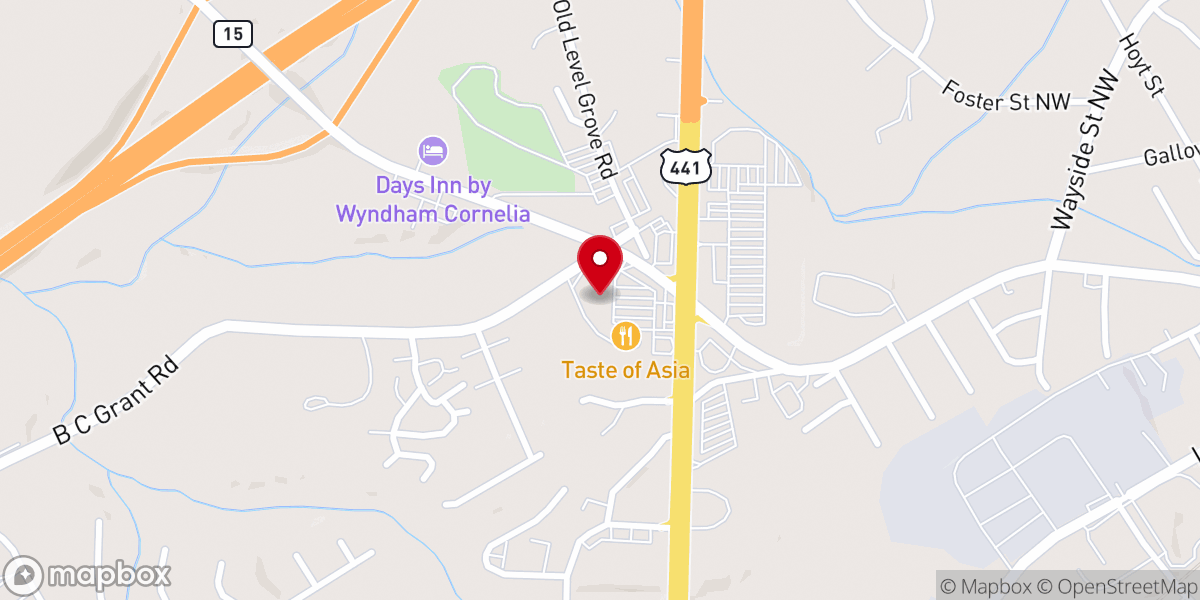 Map showing location of Quality Foods Shopping Center