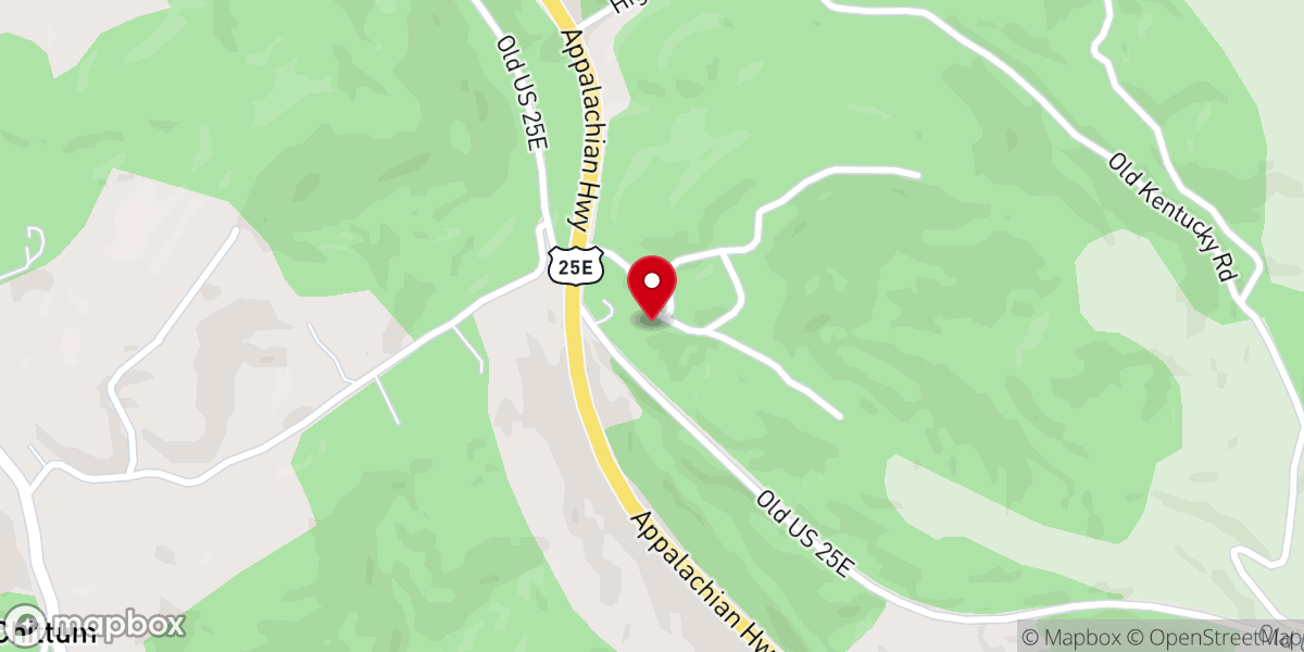 Map showing location of Wallen Ridge Church