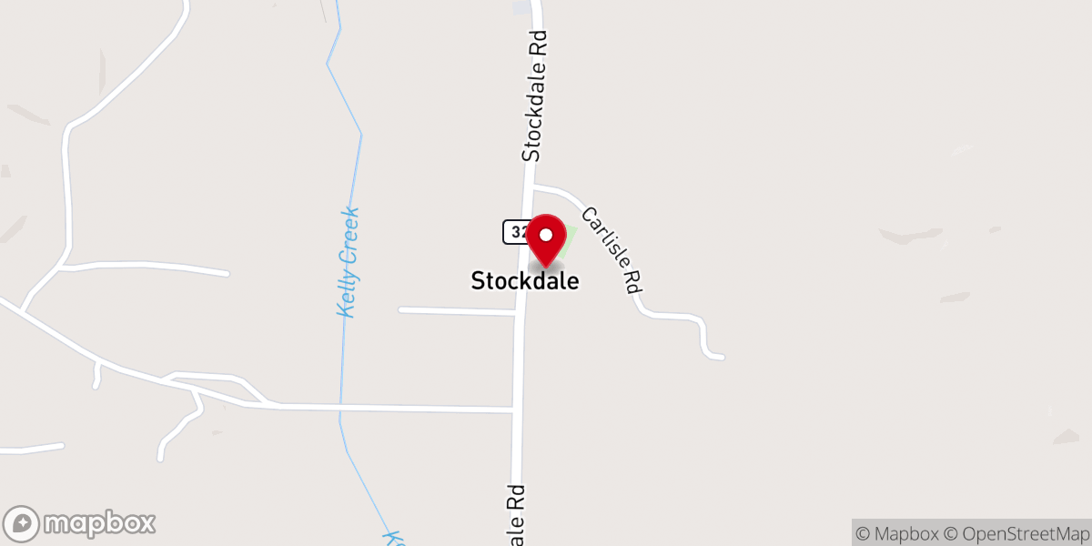 Map showing location of Stockdale Baptist Church