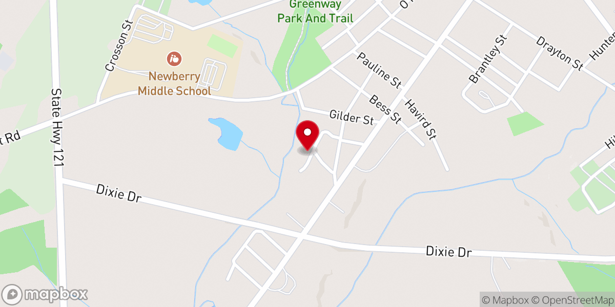 Map showing location of Mount Olive Church