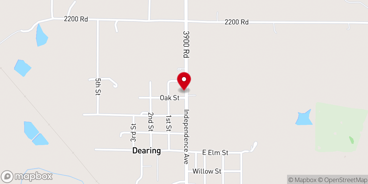 Map showing location of Dearing Christian Church - Food Distribution Center