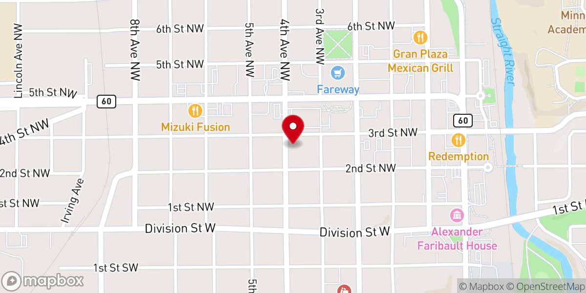 Map showing location of Fourth Ave United Methodist Church